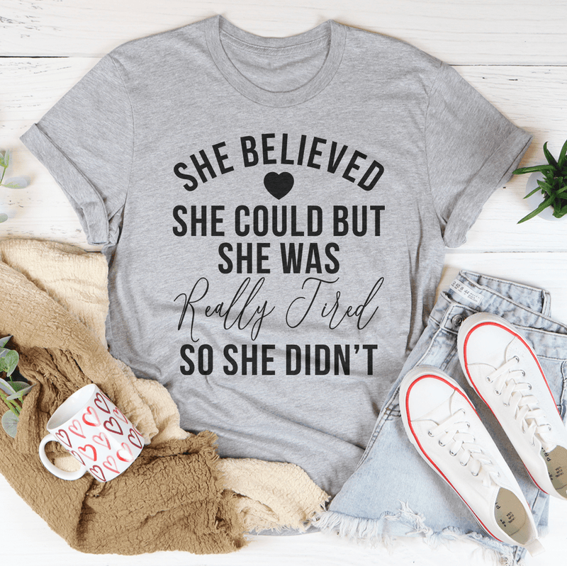 She Believed She Could Tee Athletic Heather / S Peachy Sunday T-Shirt