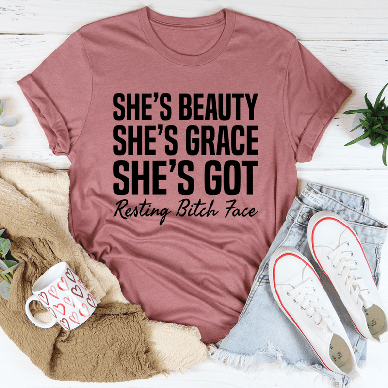 She's Beauty She's Grace Tee Mauve / S Peachy Sunday T-Shirt