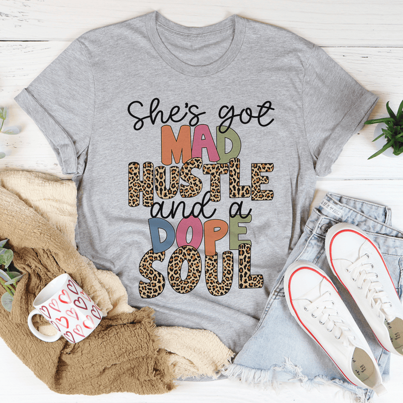 She's Got Mad Hustle And A Dope Soul Tee Athletic Heather / S Peachy Sunday T-Shirt