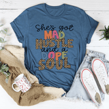 She's Got Mad Hustle And A Dope Soul Tee Heather Deep Teal / S Peachy Sunday T-Shirt