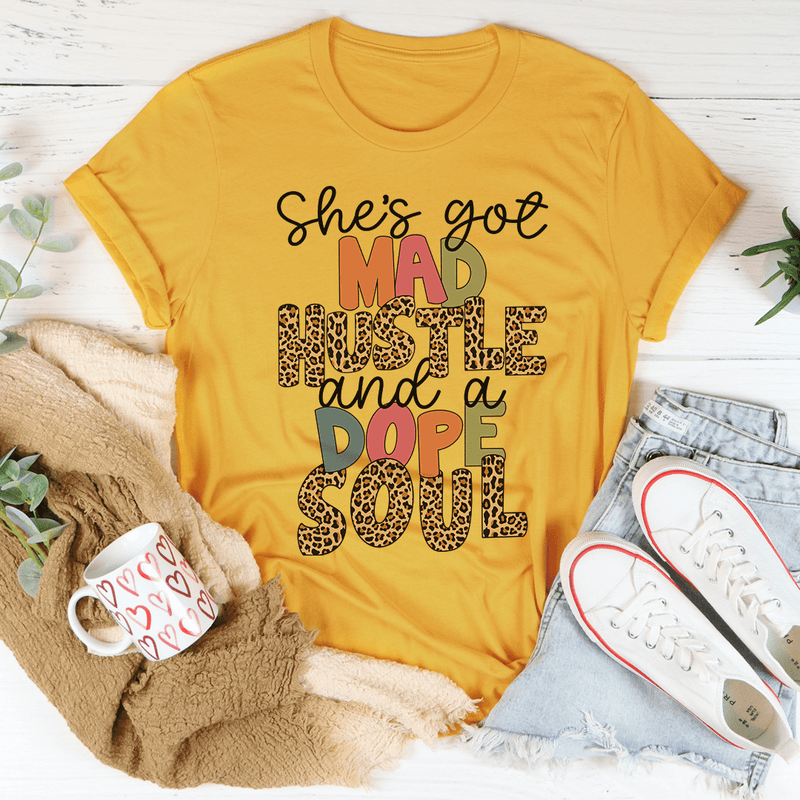 She's Got Mad Hustle And A Dope Soul Tee Mustard / S Peachy Sunday T-Shirt