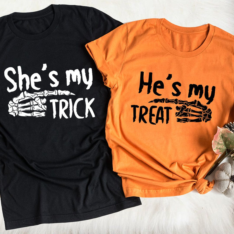 She's My Trick & He's My Treat Tees Black Heather / S Peachy Sunday T-Shirt