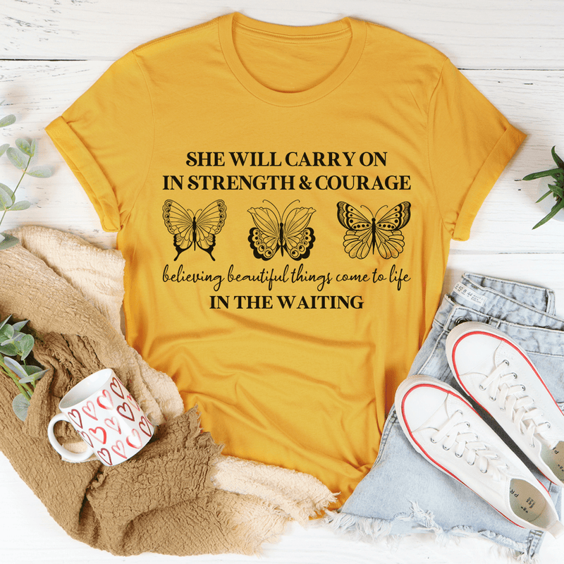 She Will Carry On Tee Mustard / S Peachy Sunday T-Shirt
