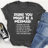 Signs You Might Be A Mermaid Tee Dark Grey Heather / S Peachy Sunday T-Shirt