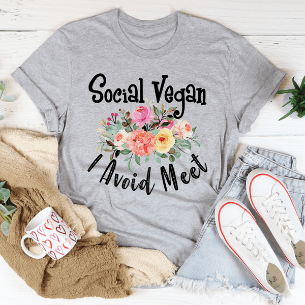 Social Vegan I Avoid Meet Tee Athletic Heather / S Peachy Sunday T-Shirt