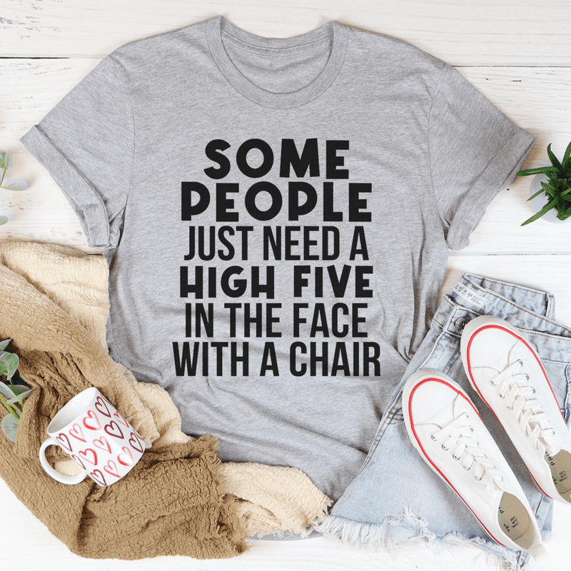 Some People Just Need A High Five Tee Athletic Heather / S Peachy Sunday T-Shirt