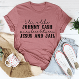 Somewhere Between Jesus & Jail Tee Heather Mauve / S Printify T-Shirt T-Shirt
