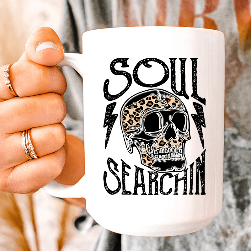 Soul Searchin Ceramic Mug 15 oz White / One Size CustomCat Drinkware T-Shirt