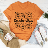 Spooky Vibes Pumpkins Tee Burnt Orange / S Peachy Sunday T-Shirt