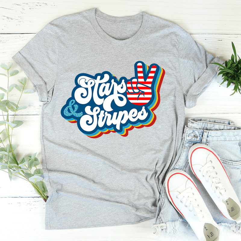 Stars & Stripes Tee Athletic Heather / S Peachy Sunday T-Shirt