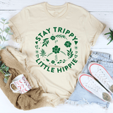 Stay Trippy Little Hippie Floral Peace Sign Tee Heather Dust / S Peachy Sunday T-Shirt