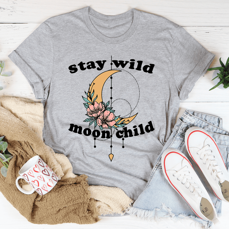 Stay Wild Moon Child Boho Tee Athletic Heather / S Peachy Sunday T-Shirt