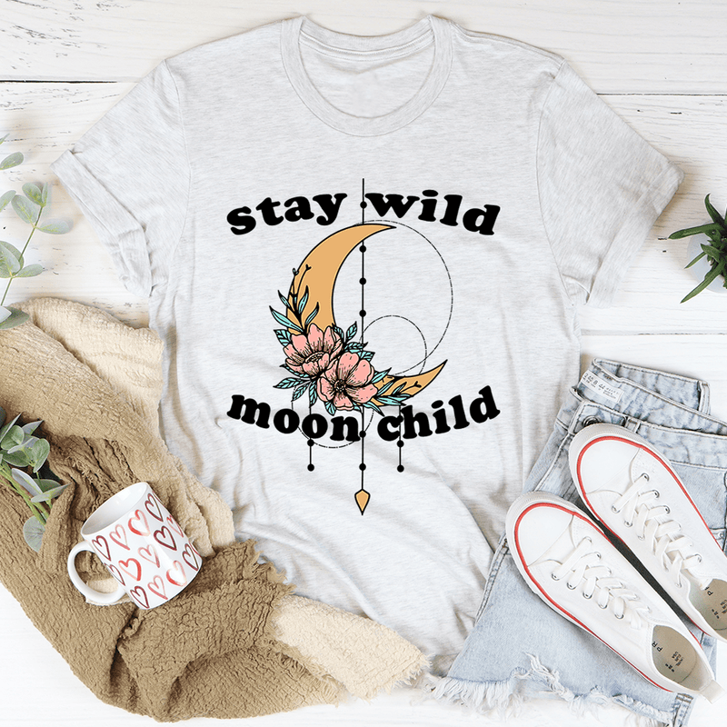 Stay Wild Moon Child Boho Tee White / S Peachy Sunday T-Shirt
