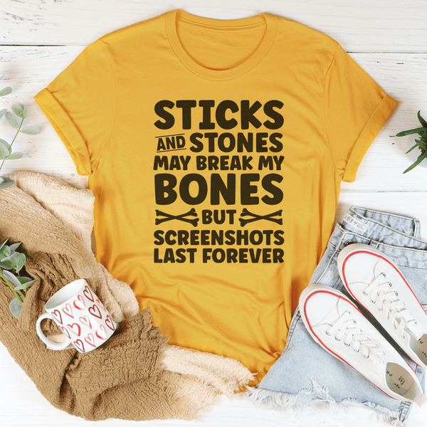 Sticks And Stones Tee Mustard / S Peachy Sunday T-Shirt