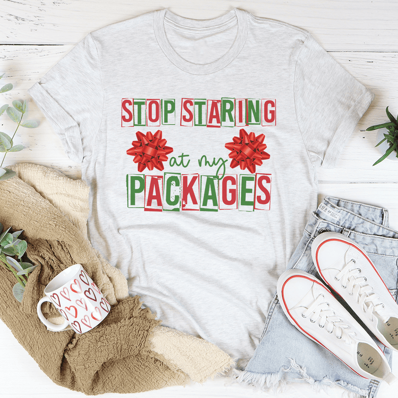 Stop Staring At My Packages Tee Ash / S Peachy Sunday T-Shirt