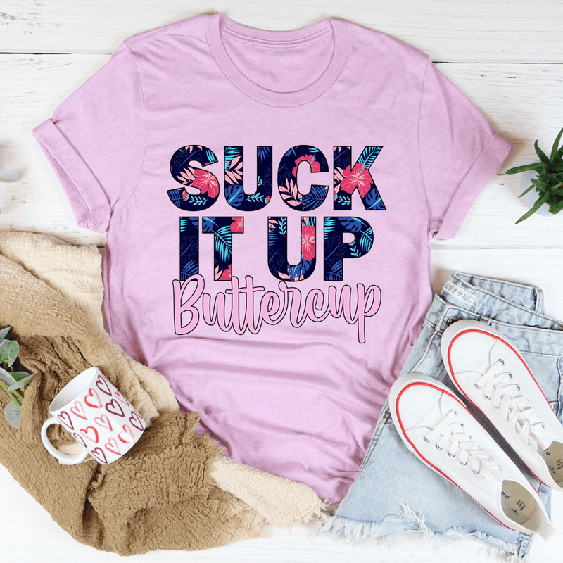 Suck It Up Buttercup Floral Tee Lilac / S Peachy Sunday T-Shirt