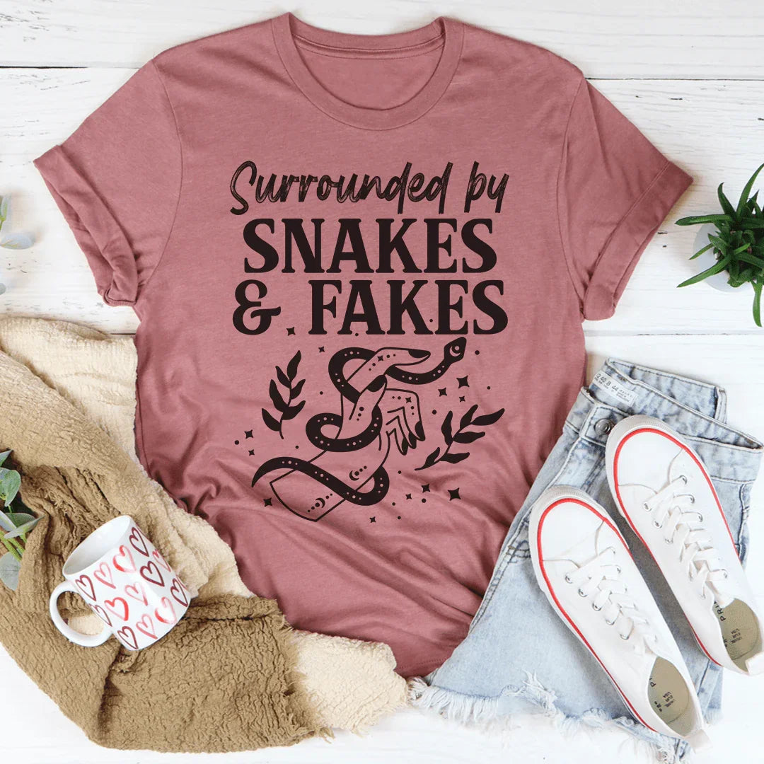 Surrounded By Snakes & Fakes Tee Peachy Sunday T-Shirt