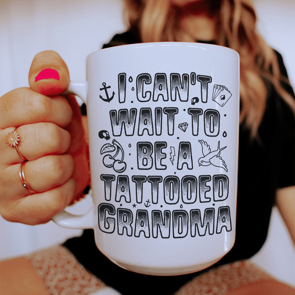 Tattooed Grandma Ceramic Mug 15oz Peachy Sunday T-Shirt