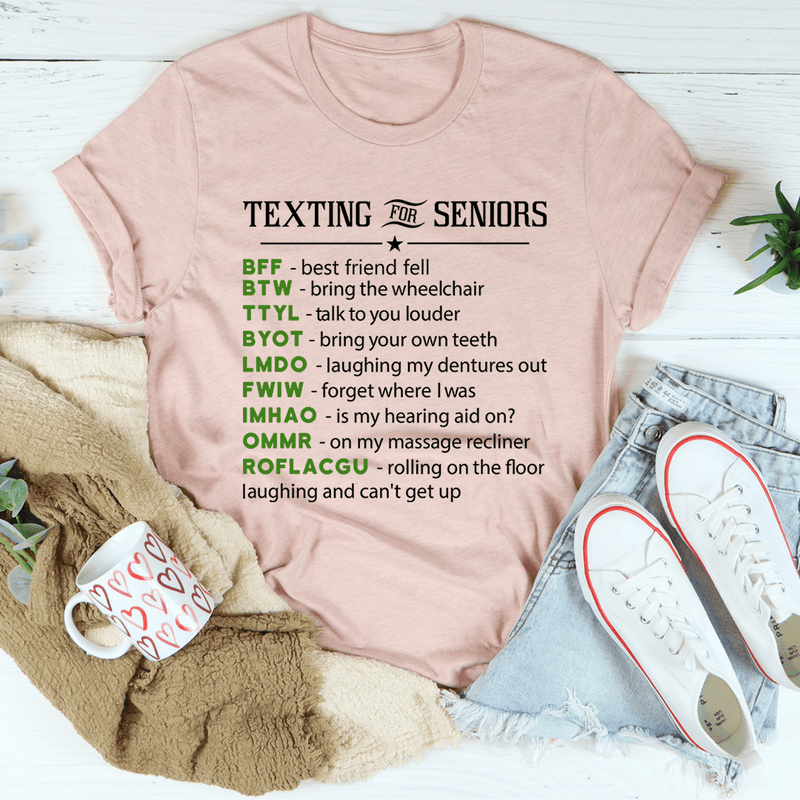 Texting For Seniors Tee Heather Prism Peach / S Peachy Sunday T-Shirt