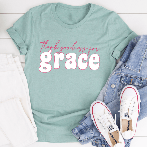 Thank Goodness for Grace Tee Heather Prism Dusty Blue / S Peachy Sunday T-Shirt