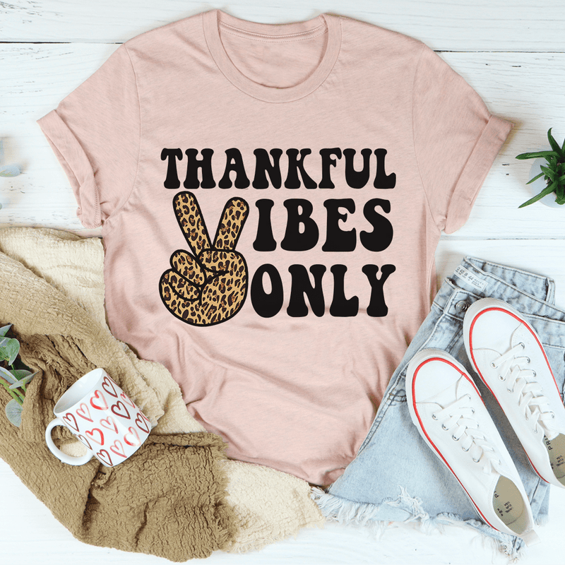 Thankful Vibes Only Tee Heather Prism Peach / S Peachy Sunday T-Shirt