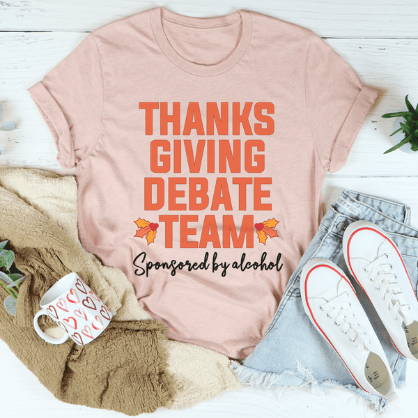 Thanksgiving Debate Team Tee Heather Prism Peach / S Peachy Sunday T-Shirt