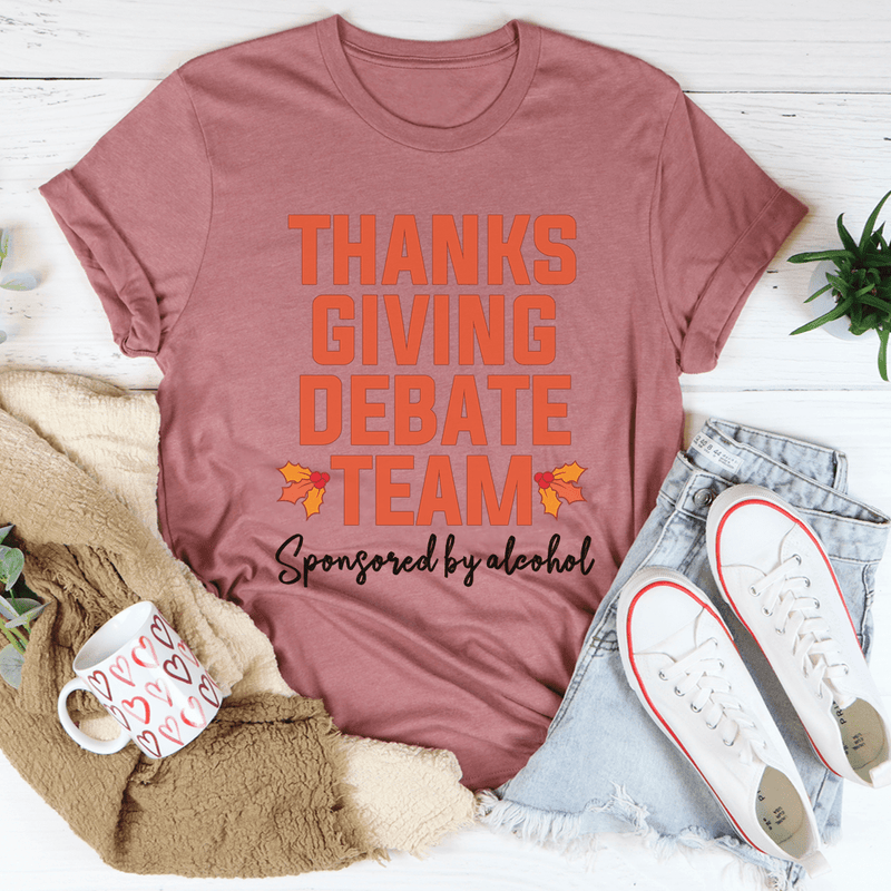 Thanksgiving Debate Team Tee Mauve / S Peachy Sunday T-Shirt