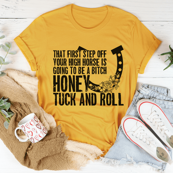 That First Step Off Your High Horse Tee Mustard / S Peachy Sunday T-Shirt