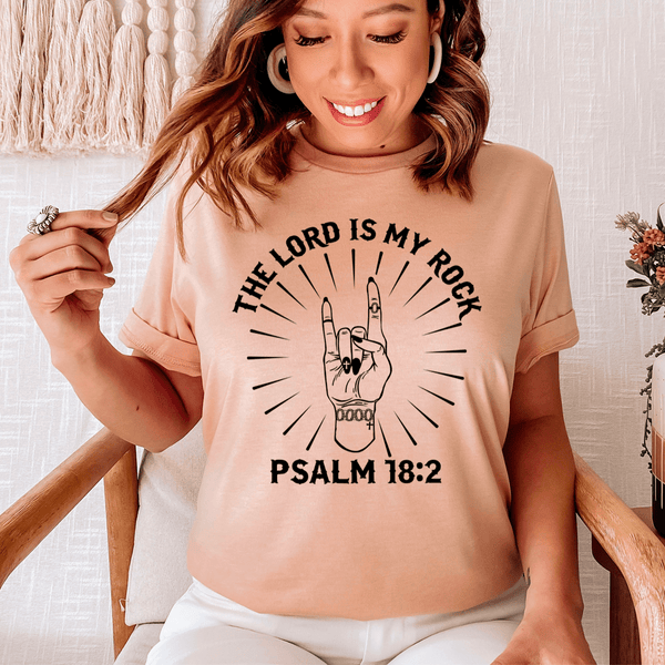 The Lord Is My Rock Tee Heather Prism Peach / S Peachy Sunday T-Shirt