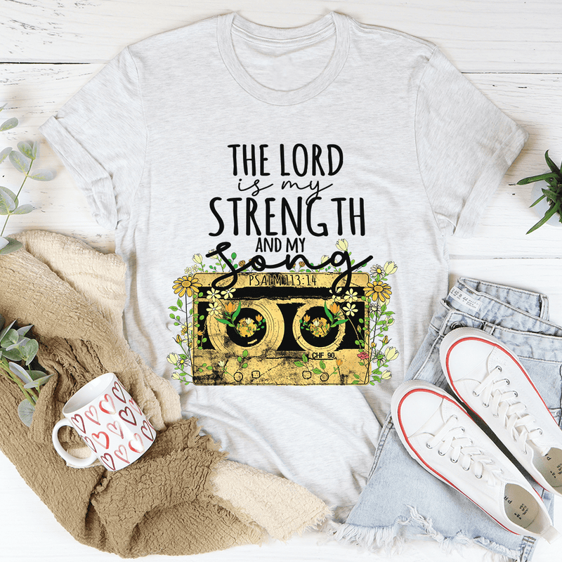 The Lord Is My Strength And My Song Tee Ash / S Peachy Sunday T-Shirt