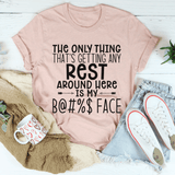 The Only Thing That's Getting Any Rest Here Tee Heather Prism Peach / S Peachy Sunday T-Shirt