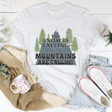 The Snow Is Falling And The Mountains Are Calling Tee Ash / S Peachy Sunday T-Shirt