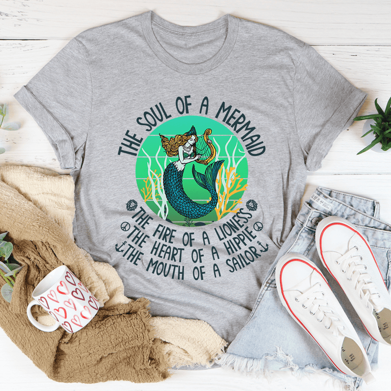The Soul Of A Mermaid Tee Athletic Heather / S Peachy Sunday T-Shirt
