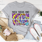 Thick Thighs And Witch Vibes Tee Athletic Heather / S Peachy Sunday T-Shirt