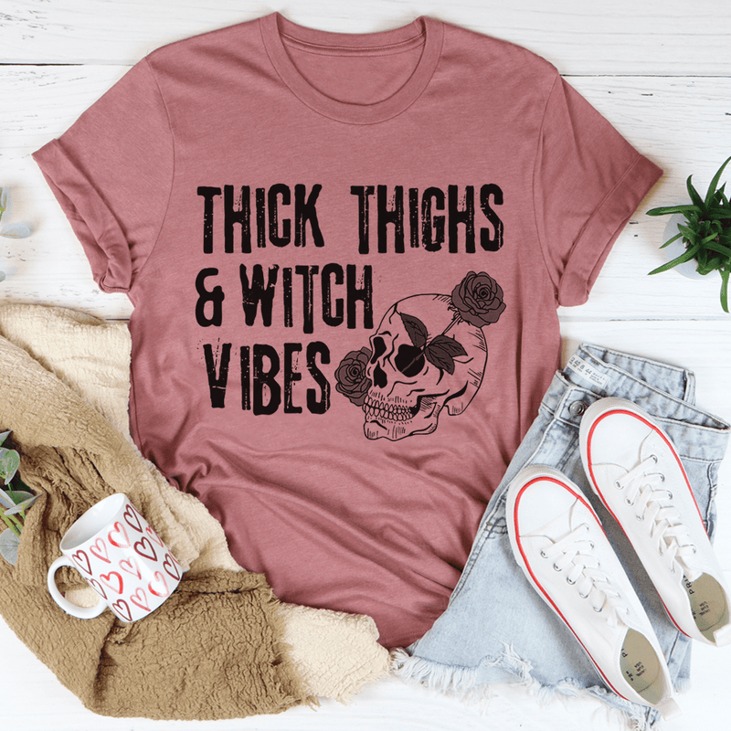 Thick Thighs & Witch Vibes Tee Mauve / S Peachy Sunday T-Shirt