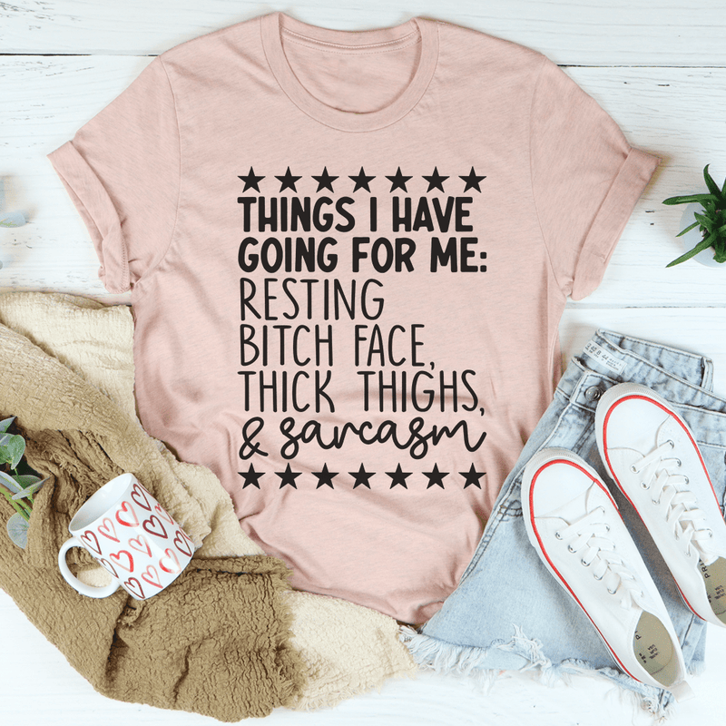 Things I Have Going For Me Tee Heather Prism Peach / S Peachy Sunday T-Shirt