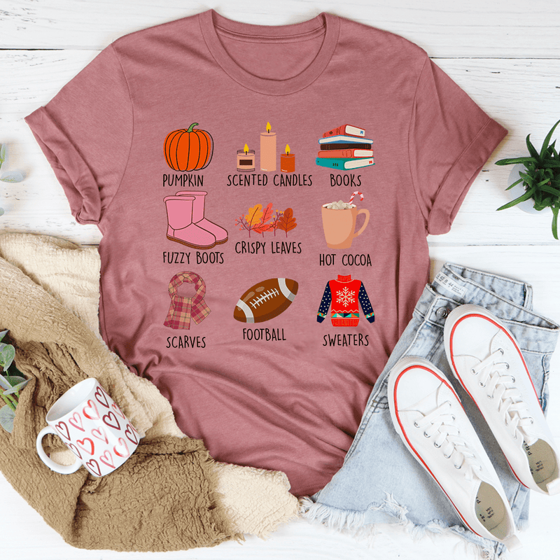 Things I Love About Fall Tee Mauve / S Peachy Sunday T-Shirt
