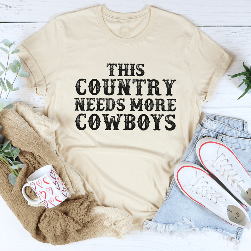 This Country Needs More Cowboys Tee Heather Dust / S Peachy Sunday T-Shirt