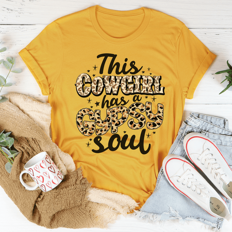 This Cowgirl Has A Gypsy Soul Tee Mustard / S Peachy Sunday T-Shirt