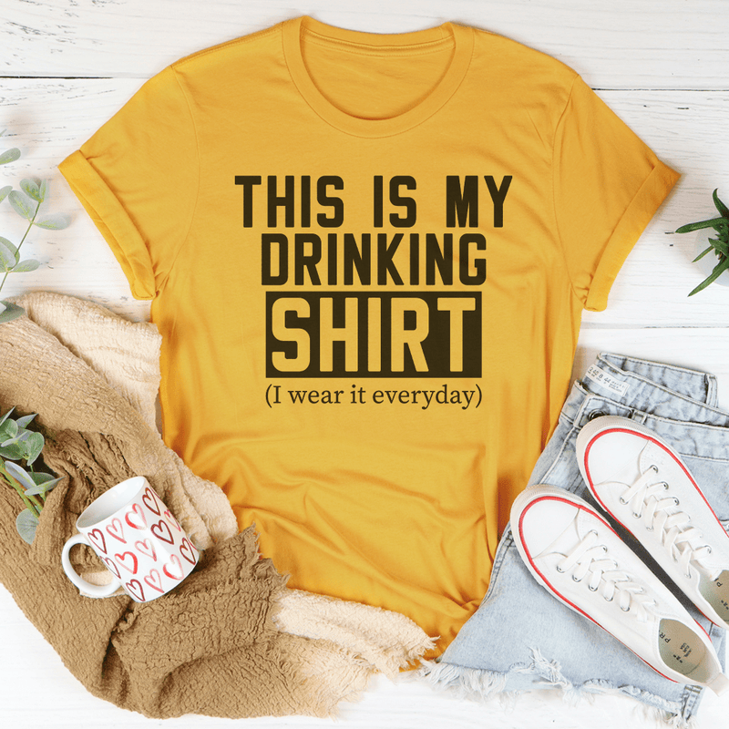 This Is My Drinking Shirt Tee Mustard / S Peachy Sunday T-Shirt