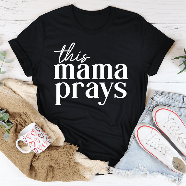This Mama Prays Tee Black Heather / S Peachy Sunday T-Shirt