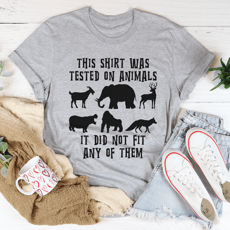 This Shirt Was Tested On Animals Tee Athletic Heather / S Peachy Sunday T-Shirt