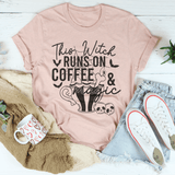 This Witch Runs On Coffee & Magic Tee Peachy Sunday T-Shirt