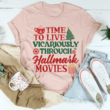 Time to Live Vicariously Christmas Tee Heather Peach / L Printify T-Shirt T-Shirt