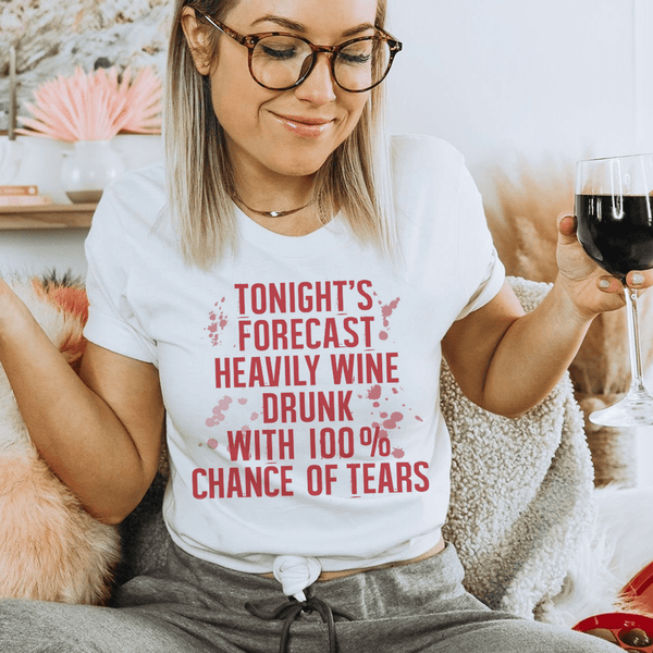 Tonight's Forecast Heavily Wine Drunk Tee Ash / S Peachy Sunday T-Shirt