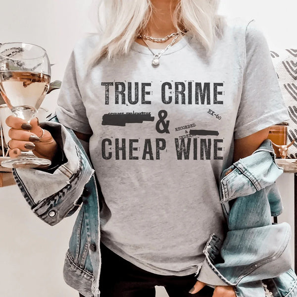 True Crime & Cheap Wine Tee Athletic Heather / S Peachy Sunday T-Shirt