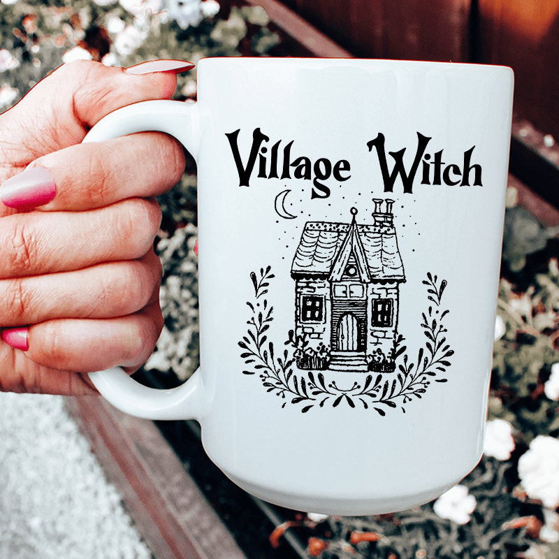 Village Witch Ceramic Mug 15 oz White / One Size CustomCat Drinkware T-Shirt