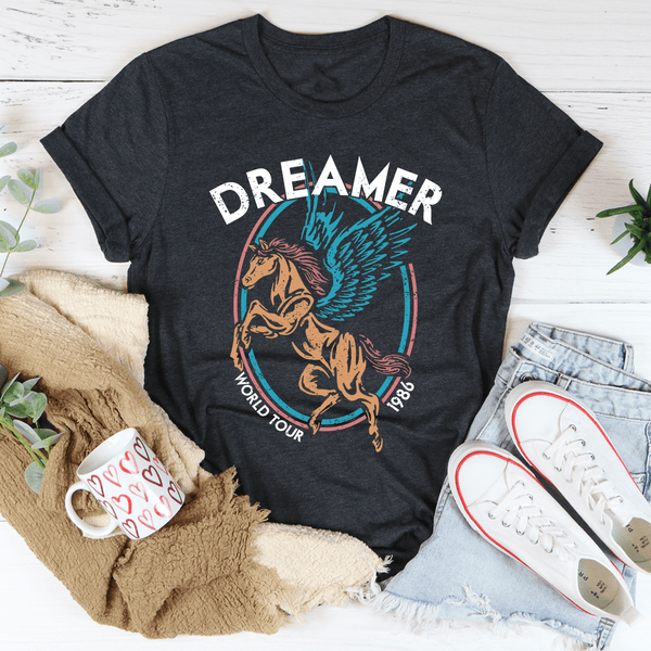 Vintage Inspired Dreamer World Tour Tee Dark Grey Heather / S Peachy Sunday T-Shirt