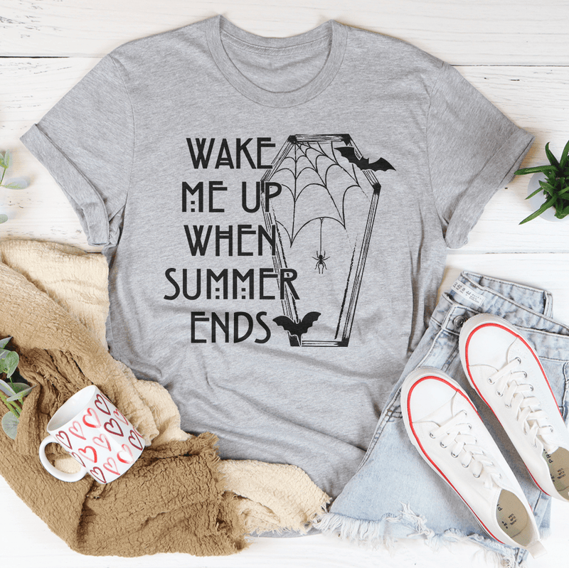 Wake Me Up When Summer Ends Tee Athletic Heather / S Peachy Sunday T-Shirt