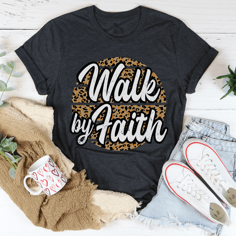 Walk By Faith Tee Dark Grey Heather / S Peachy Sunday T-Shirt